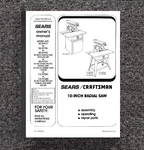 Operators Instruction Maint Owners Manual Craftsman 10" Radial Saw 113.197111. Fixed Price $15.97.