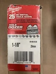 25PK Of Milwaukee 1-1/8" Hole Dozer Bi-metal Saws 49-56-5120. Fixed Price $119.00.