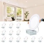 Led Recessed Lighting 6 Inch 12 Pack, Ultra Thin Canless Wafer Downlight With.... Fixed Price $217.77.